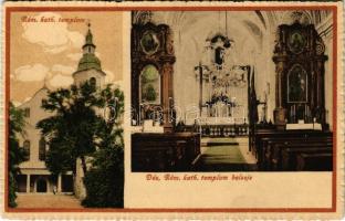 1916 Dés, Dej; Római katolikus templom, belső. Gálócsi Samu kiadása / Catholic church, interior (EK)