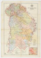 cca 1941 Pest-Pilis-Solt-Kiskun vármegye térképe, 1 : 430.000, Bp., M. kir. honv. Térk. Int., hajtva, kis sérülésekkel, 49,5x35 cm