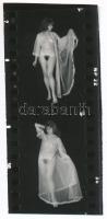cca 1971 Szolidan erotikus felvételek, 11 db jelzés nélküli vintage fotó és/vagy NEGATÍV, az aktfényképezés műfajából, 24x36 mm