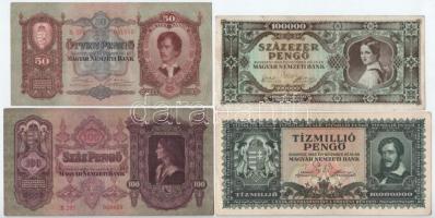 1920-1946. 8db klf korona, pengő bankjegy T:II--III