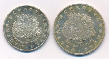 1966. 25Ft Ag + 50Ft Ag "Zrínyi" pár T:1- (eredetileg P) patina Adamo EM17, EM18