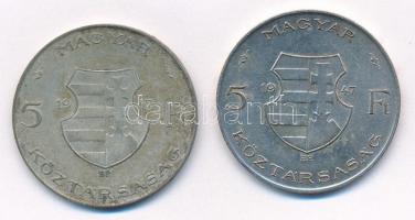 1947. 5Ft Ag "Kossuth" (2x) T:3 patina Adamo F8.1