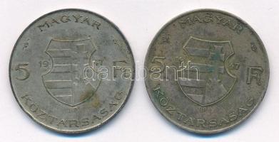 1947. 5Ft Ag "Kossuth" (2x) T:3 patina Adamo F8.1