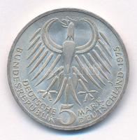 NSZK 1975J 5M Ag "Friedrich Ebert" T:1- patina FRG 1975J 5 Mark Ag "Friedrich Ebert&q...