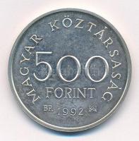 1992. 500Ft Ag "Károly Róbert" tanúsítvánnyal T:2 (PP) ujjlenyomatos, patina Adamo EM123