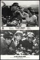 Magyar filmek vegyes tétele, 13 db produkciós filmfotó különféle filmek egy-egy jelenetéről, 18x24 c...