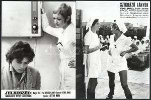 Magyar filmek vegyes tétele, 13 db produkciós filmfotó különféle filmek egy-egy jelenetéről, 18x24 c...