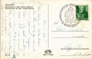 Budapest I. Halászbástya, Szent István szobor + "Magyarország kormányzójának 75. születésnapja ...