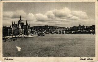 Budapest V. Dunai látkép, Országház, Parlament (ázott / wet damage)