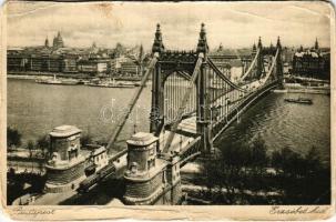 1929 Budapest, Erzsébet híd, villamos (b)