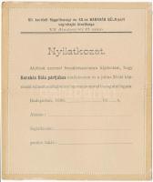 1906 Zárt Levelezőlap a VII. ker. függetlenségi és 48-as Barabás Béla pártnak. Budapest, Almássy tér...