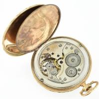 14 K arany (Au) Doxa nyitott zsebóra. Jelzett, működő állapotban, kissé laza hátlappal. d: 48 mm, br...