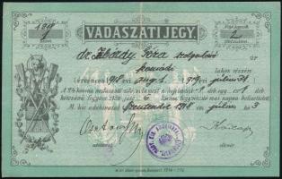 1918 Vadászati jegy