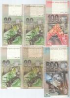 Szlovákia 1999-2001. 20K (4x) + 100K + 500K T:III Slovakia 2001. 20 Korún (4x) + 100 Korún + 500 Kor...