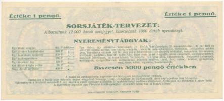 Kaposvár 1936. "A kaposvári Nagyboldogasszony Római Katholikus Egyházközség Tárgysorsjáték jegy...