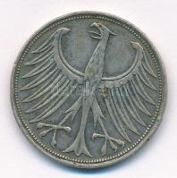 NSZK 1951J 5M Ag T:2- patina GFR 1951J 5 Mark Ag C:VF patina Krause KM#112