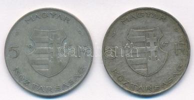 1947. 5Ft Ag "Kossuth" (2x) T:3 patina Adamo F8.1