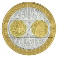 DN "Europa - Spanyolország" jelzett, részben aranyozott Ag emlékérem (19,97g/0.999/40mm) T...