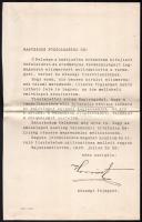 1916 Bajaszentistván megyei kistisztviselők részére készített háborús emléklapról szóló értesítés és nyugta