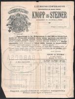 cca 1890 Knopp és Steiner címtáblagyár képes reklám nyomtatvány, utcanévtáblák képeivel 4 p