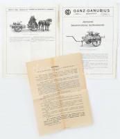 cca 1910 Ganz Danubius benzinmotoros tűzoltó fecskendő képes reklám nyomtatvány 4+1 p