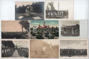 I. világháborús katonasírok, katonai temetők, emlékművek 46 db képeslap / The Great War: military cemeteries, war memorials, 46 pcs.