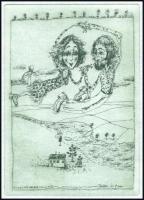 Vetlényi Zsolt (1967-): Találni és hinni. Rézkarc, merített papír, jelzett, számozott: 54/100, 17×12...