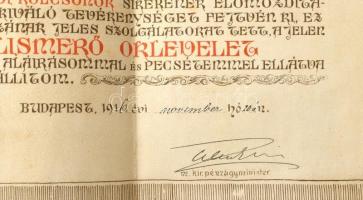 1916 Első világháborús magyar állami hadi kölcsön sikerének előremozdítása érdekében kibocsátott dís...