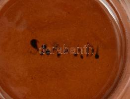 Sarkadi jelzéssel kerámia tál. Mázas kerámia, kézzel festett. d:: 20 cm