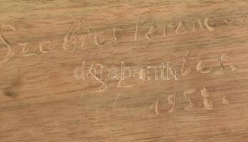 Szalics Ferenc (?-?): Vezés a lovon. Kopott, jelzett. m: 18cm