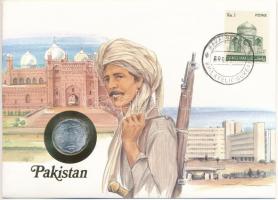 Pakisztán 1974. 10p FAO érmés borítékban, bélyeggel és bélyegzéssel, német nyelvű ismertetővel T:2 Pakistan 1974 10 Paisa FAO in coin envelope, with stamp and cancellation, with German description C:XF