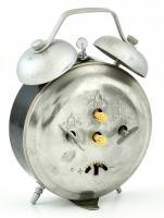 Régi vekker, jelzés nélkül, működik, kopott, 16x11 cm