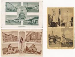 3 db RÉGI magyar város képeslap országzászlóval, vegyes minőség / 9 pre-1945 Hungarian town-view postcards with flags, mixed quality