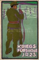 1917 A 23. gyalogezred rokkantjai, özvegyei és árvái javára / Kriegsfürsorge IR. 23. / WWI K.u.K. 23rd Infantry Regiment charity art postcard s: Alpár