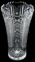 Metszett ólomkristály váza, hibátlan, m: 25 cm