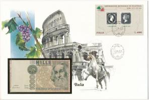 Olaszország 1982. 1000L felbélyegzett borítékban, bélyegzéssel T:I Italy 1982. 1000 Lire in envelope with stamp and cancellation C:UNC