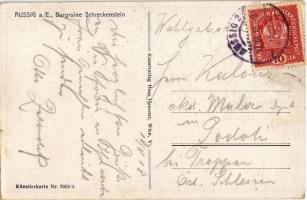 1918 Ústí nad Labem, Aussig; Burg Schreckenstein / castle. Kunstverlag Hans Hausner. Künstlerkarte N...