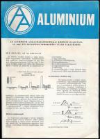 1967 Alumínium. Az Alumínium Alkalmazástechnikai Központ kiadványa az 1967. évi Budapesti Nemzetközi Vásár alkalmából, fekete-fehér fotókkal, 16 p.