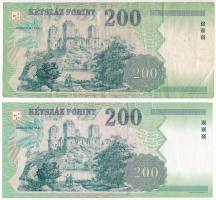 1998. 200Ft "FF 1719156" + 2006. 200Ft "FB" T:I,III