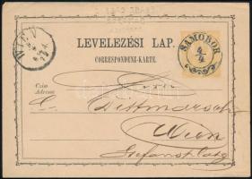 1872 Díjjegyes levelezőlap SAMOBOR - Bécsbe