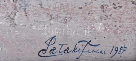 Pataki Ferenc (1941-): Behavazott utak. Olaj, farost, jelzett, keretben, 50×70 cm