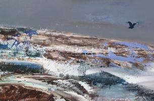 Pataki Ferenc (1941-): Behavazott utak. Olaj, farost, jelzett, keretben, 50×70 cm