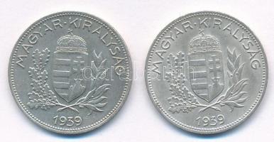 1939. 1P Ag (2x) T:1- patina Adamo P6