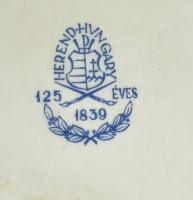 Herendi Viktória mintás porcelán hamutál Kézzel festett, jelzett (125 éves jubileum) kopásokkal, d: ...