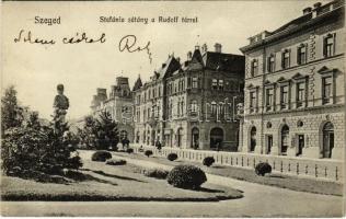 1918 Szeged, Stefánia sétány és Rudolf tér, Bútorgyár és műasztalos üzlete. Pető Ernő kiadása