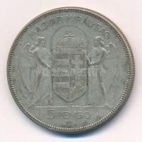 1930. 5P Ag "Horthy jobbra" T:3 patina
Adamo P8