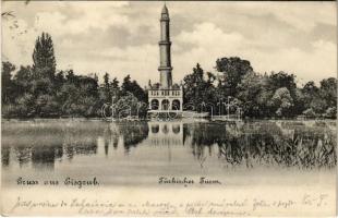 1910 Lednice, Lednice-Valtice, Feldsberg-Eisgrub, Eisgrub; Türkischer Turm / Turkish tower (Rb)