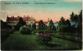1917 Lednice, Lednice-Valtice, Feldsberg-Eisgrub, Eisgrub; Schloss Eisgrub mit Palmenhaus / castle, palm house (EK)