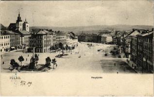 1909 Jihlava, Iglau; Hauptplatz / main square, hotel (EK)