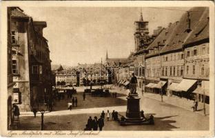 1921 Cheb, Eger; Marktplatz mit Kaiser Josef Denkmal / marketplace, monument (EK)